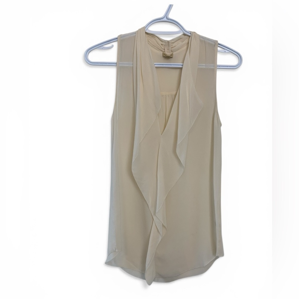 Babaton Ivory 100% Silk Blouse, Sheer, Lightweight, Airy